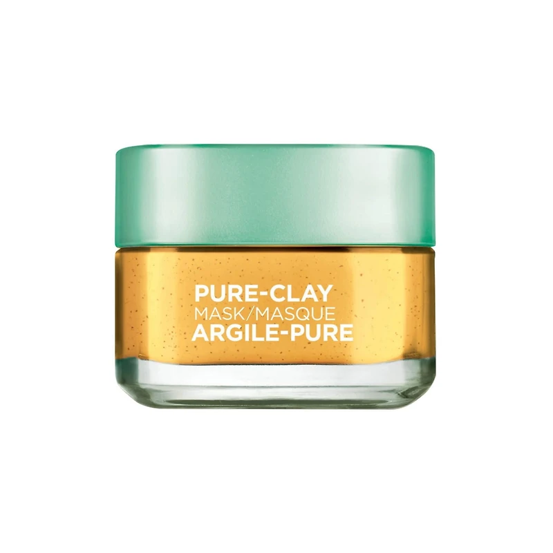 L'Oréal Paris Pure-Clay Cleansing Mask with 3 Mineral Clays + Yuzu Lemon Extract, Clarifies and Smoothes Skin with Imperfections, 50 ml