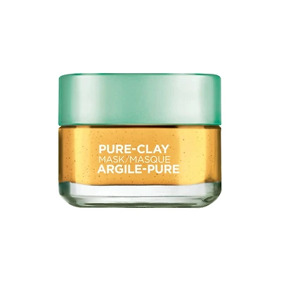 L'Oréal Paris Pure-Clay Cleansing Mask with 3 Mineral Clays + Yuzu Lemon Extract, Clarifies and Smoothes Skin with Imperfections, 50 ml