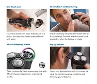 Philips Electric Shaver Series 1000, Dry Cord/Cordless With Pop-Up Trimmer, S1232/41, 1 Electric shaver