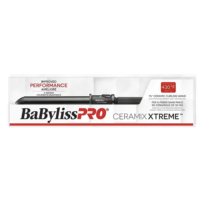 BaBylissPRO® Ceramix Xtreme Fer à friser professionnel en céramique sans pince 1-1/4 po
