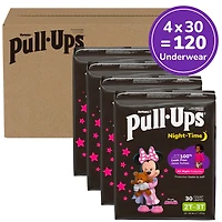 Pull-Ups Girls' Night-Time Potty Training Pants, 2T-3T (16-34 lbs), 120 Ct
