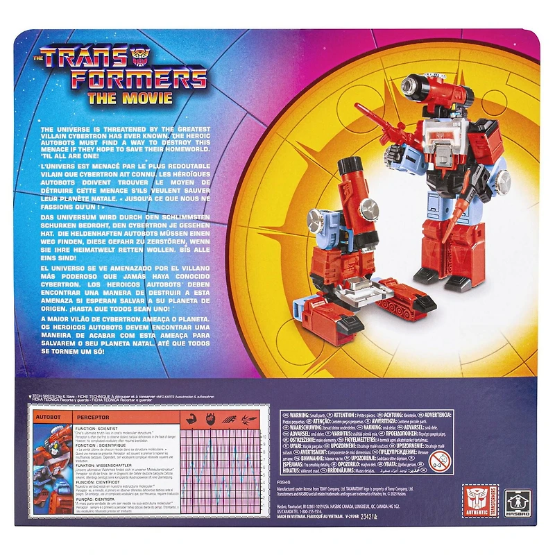 Transformers Retro, Les Transformers : le film, figurine Perceptor G1 de 14 cm, pour filles et garçons, dès 8 ans