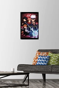 Jujutsu Kaisen – Une feuille 22,375" x 34" Affiche Murale avec Cadre Magnétique en Bois de Hêtre, par Trends International