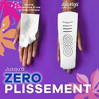 Serviettes Always Radiant avec FlexFoam, taille 2, abondant, avec ailes, parfum frais et léger 26 Unité