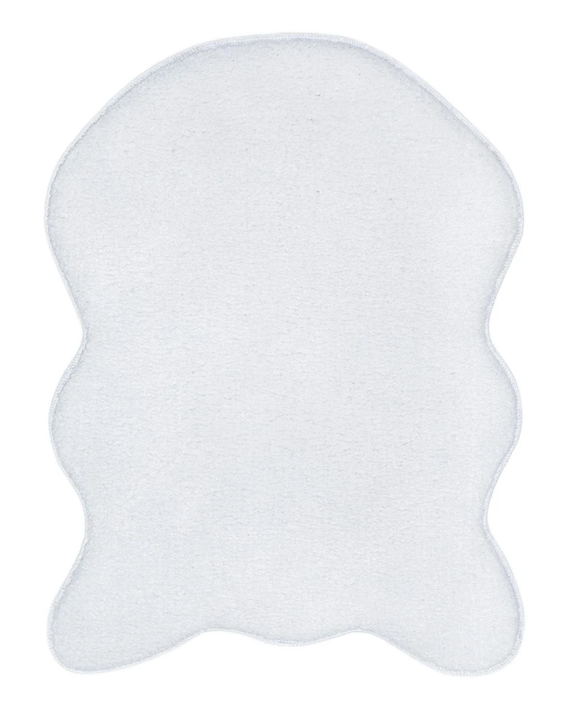 Flokati Collection (FFS) Modern Solid Design Non-Slip Area Rug, 2 ft.  in. x 3 ft. 3 in.