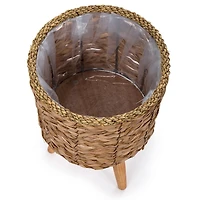 Truu Design Decorative Cattail Planter Set with Wooden Legs