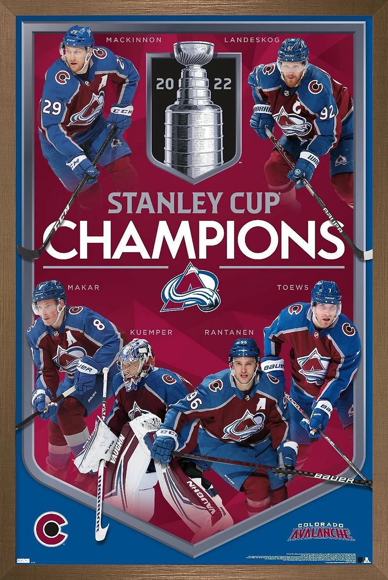 NHL Colorado Avalanche - Stanley Cup Champions Wall Poster, 14.725" x 22.375" Framed
