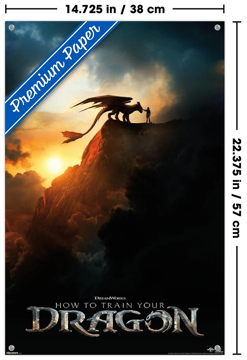 How To Train Your Dragon (2025) - Teaser One Sheet Wall Poster with Push Pins, 14.725" x 22.375"