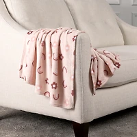 Couverture bébé George Baby en flanelle arc-en-ciel rose poudré 76 x 91 cm