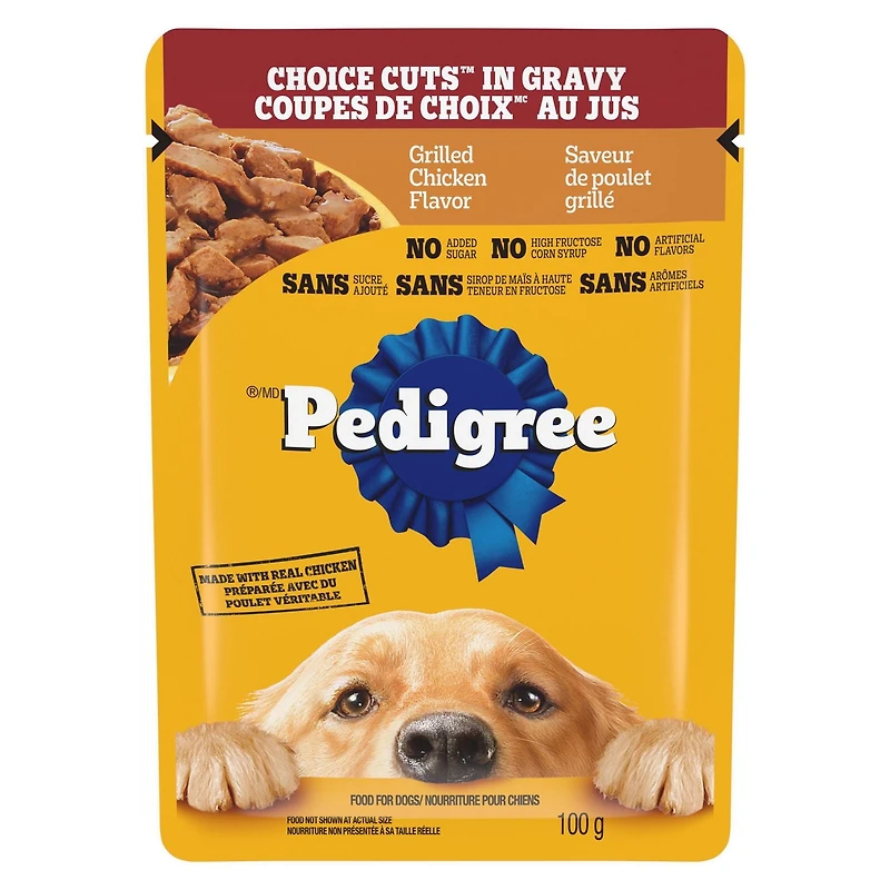 Pedigree Choice Cuts in Gravy Grilled Chicken Flavour Pouch Adult Wet Dog Food, 100g