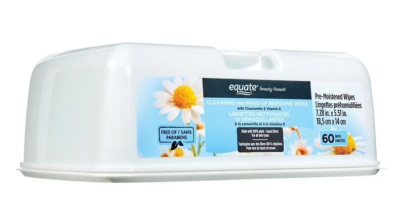 Equate Beauty Lingettes Nettoyantes et Démaquillantes 60 Pots