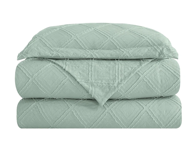 Swift Home Waffle Square Prewashed Duvet Cover Set