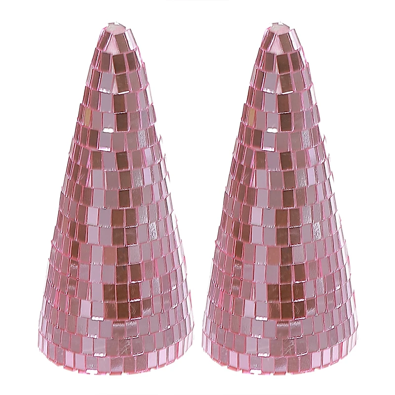 Sparkly Glass Tree Décor - Set of 2