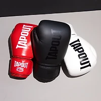Gants de boxe Tapout 10 oz avec fermeture Velcro réglable - Blanc