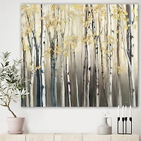 Designart Golden Birch Forest I Canvas Wall Art