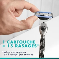 Cartouches de rechange Gillette Mach3, 12cartouches de rasoir, cartouches de rechange pour hommes avec bande lubrifiante, 3lames de rasoir pour un rasage de près 12CT
