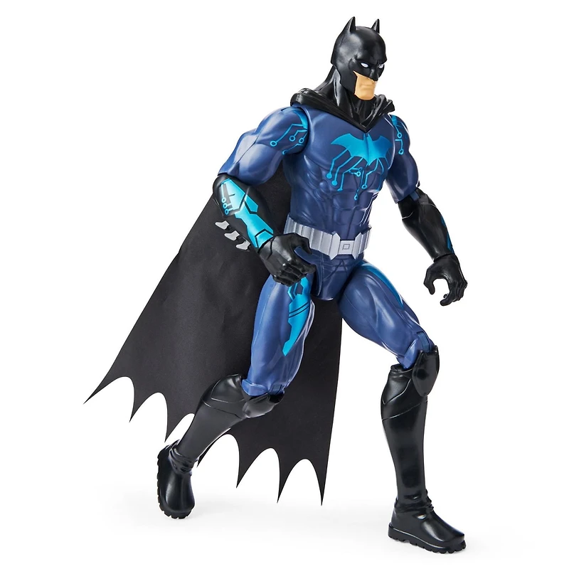 Batman 12-inch Bat-Tech Batman Action Figure (Black/Blue Suit), Kids Toys for Boys Aged 3 and up