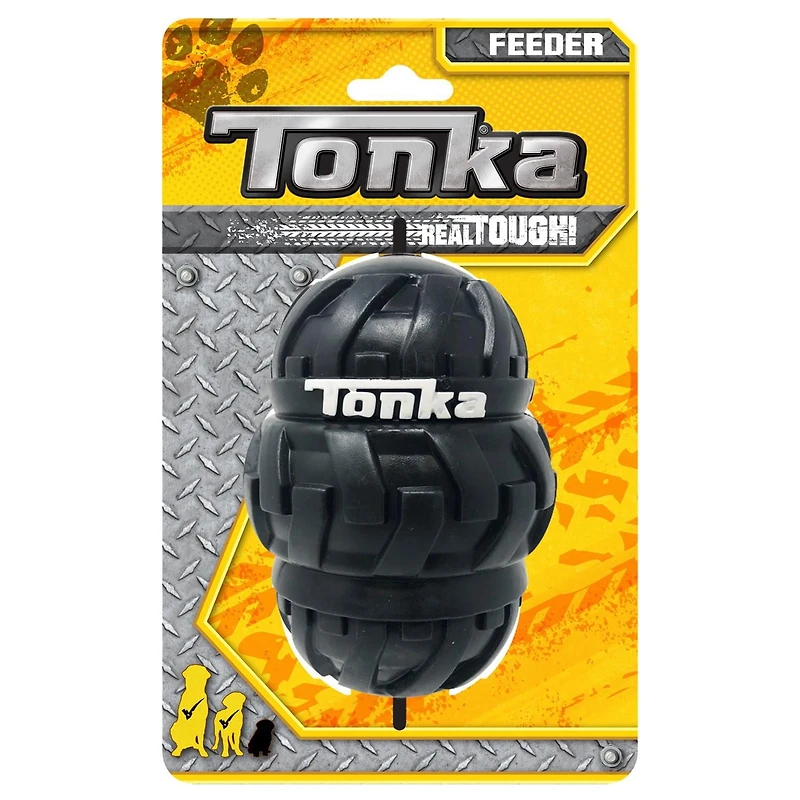 Tonka Tri-Stack Tread Feeder Dog Toy, Large, 4 inch