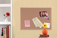 Quartet Natural Cork Bulletin Board with Maple Frame