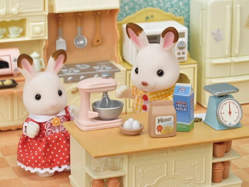Calico Critters Kitchen Island, Dollhouse Furniture and Accessories with "Working" Features