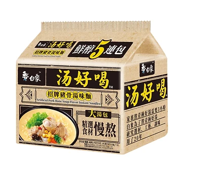 Saveur artificielle de soupe d'os de porc de nouilles instantanées BaiXiang Saveur artificielle de soupe d'os de porc de nouilles instantanées BaiXiang