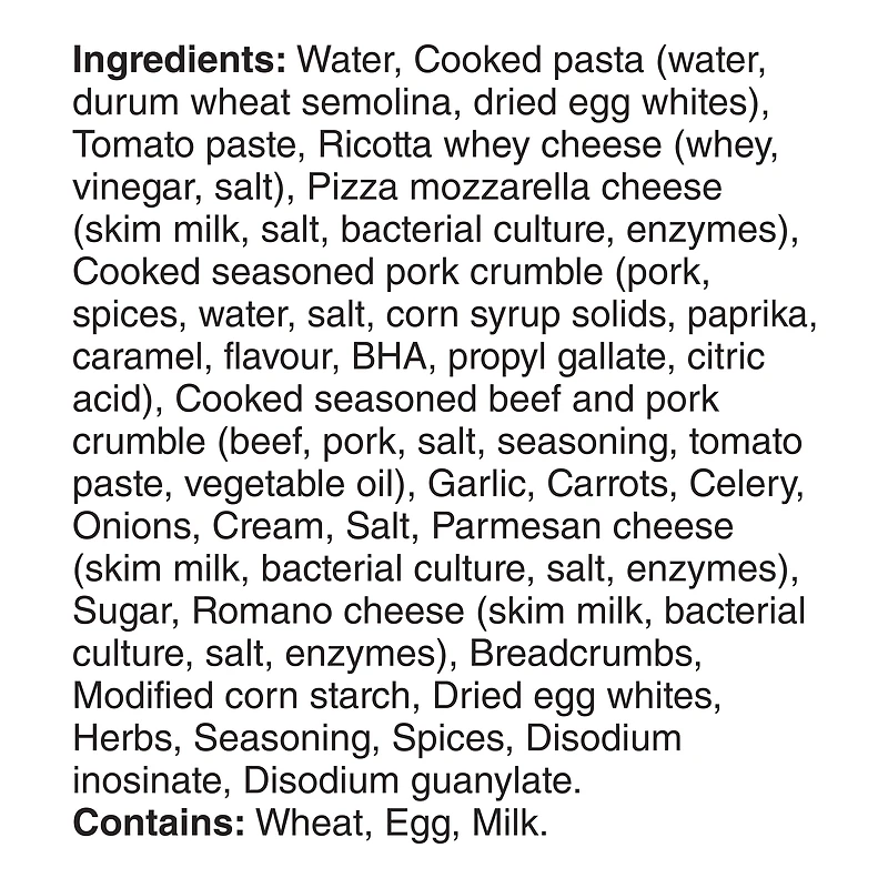 Marie Callender's Lasagne à la viande, Dîner glacé  & repas surgelé, Sans colorants ou arômes artificiels - 87 MC LASAGNE A LA VIANDE