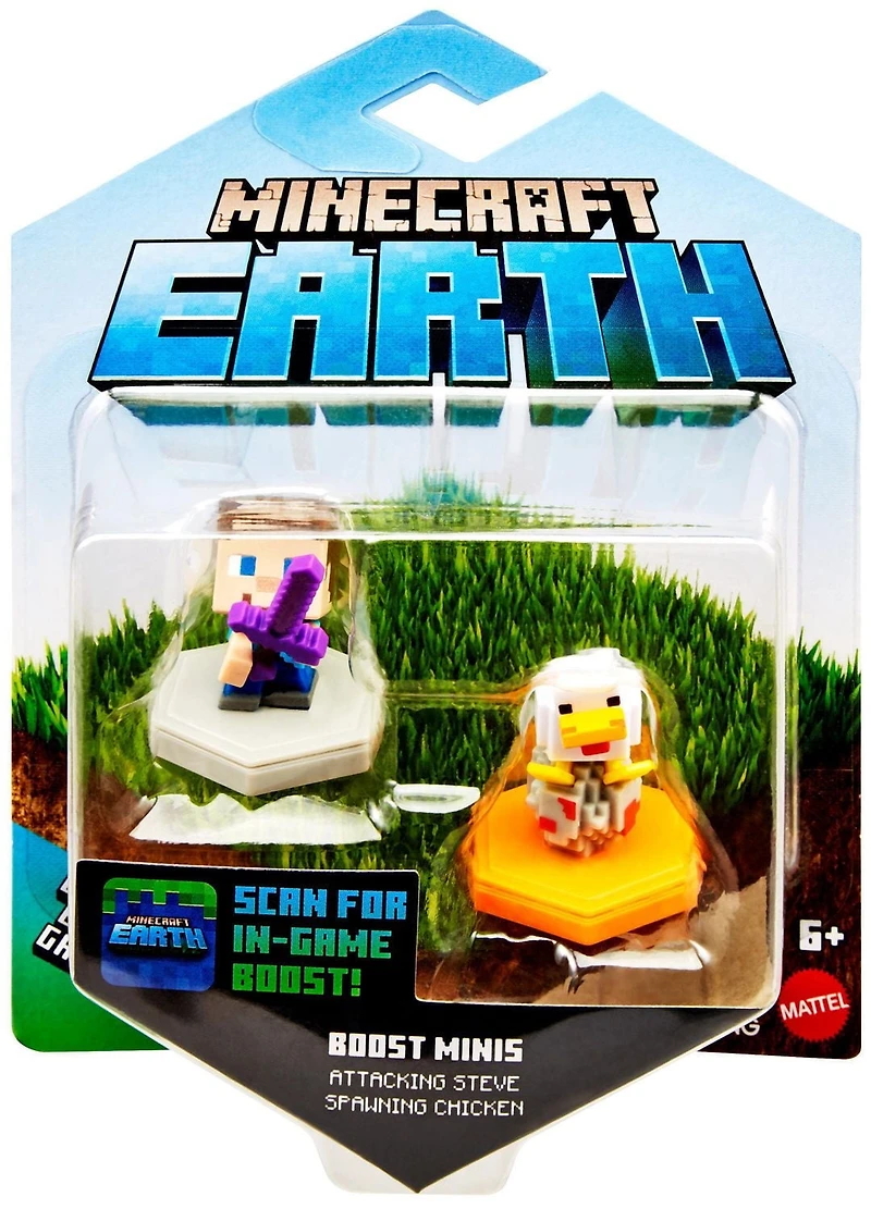 ​Mini-Figurines Boost ​Minecraft Earth, Coffret de 2, jouets avec puce NFC