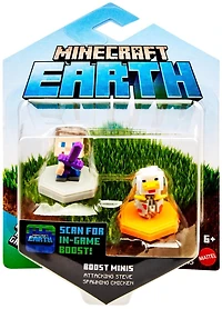 ​Mini-Figurines Boost ​Minecraft Earth, Coffret de 2, jouets avec puce NFC