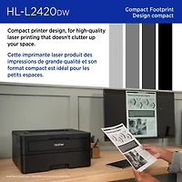Brother Wireless HL-L2420DW Compact Monochrome Laser Printer, Duplex and Mobile Printing, Refresh Subscription Eligible