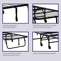 Cadre de lit pliant en métal avec matelas imprimé floral de 5 po pour invité de Signature Sleep lit pliant pour invité