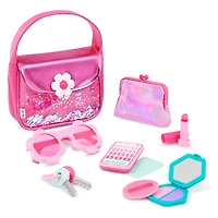 Ensemble Sac à Main Rose Étincelant avec Téléphone, Clés, Carte et Maquillage – Jouet pour Tout-Petits et Enfants d’Âge Préscolaire par Battat BATTAT ENS SAC MAIN