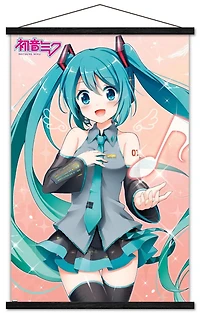 Hatsune Miku - Music Note Wall Poster with Push Pins, 14.725" x 22.375"