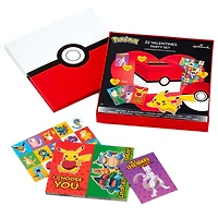 Cartes de la Saint-Valentin pour enfants, et boîte aux lettres pour échanger les cartes dans la salle de classe, Pokémon, Hallmark (1 boîte, 32 cartes de la Saint-Valentin, 35 autocollants, 1 carte po
