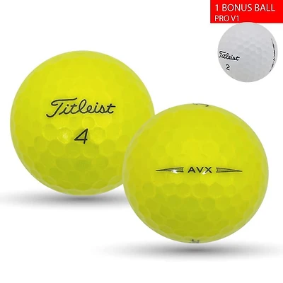 Mulligan - 60 Titleist AVX 1 Bonus Pro V1 5A Recycled Used Golf Balls, Yellow