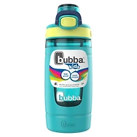 bubba Kids Flo Water Bottle, 16 oz (473 ml), Wide Mouth, Silicone Sleeve, Push Button Lid