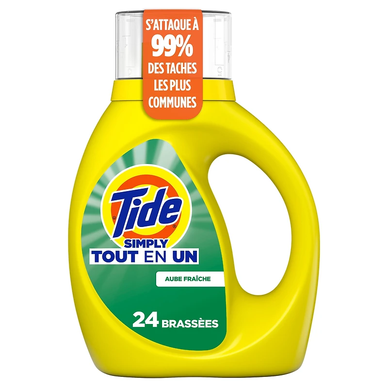Tide Simply All-In-One Liquid Laundry Detergent, Daybreak Fresh Scent, 24 Loads, 946 mL