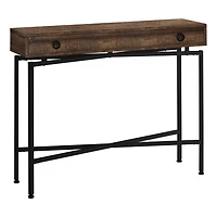 Monarch Specialties Table D'appoint, Console, Entrée, Étroit, Sofa, Tiroir De Rangement, Salon, Chambre À Coucher, Métal, Stratifié, Brun, Noir, Contemporain, Moderne