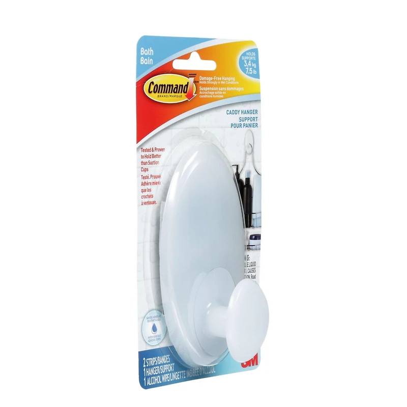 Command™ Bath Caddy Hanger BATH19-EF, Frosted, Command™ BATH19-EF