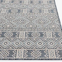 Tapis tissé Hayweld Lagoon bleu et beige pour intérieur/extérieur (1,5 x 2,1 m)