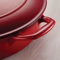 Cocotte ronde couverte Tramontina de 5,2 litres (5,5 Qt) en fonte émaillée, rouge, graduée, 80131/047DS