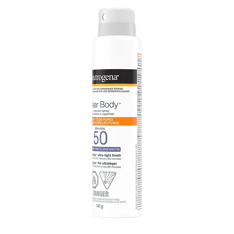Écran solaire en vaporisateur Neutrogena Clear Body avec FPS 50, 141 g
