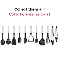 Starfrit Gourmet STEEL Nylon Whisk, High Heat Resistant, Safe for Non-Stick, Stainless Steel Handle, Three Balloon Whisk for Efficiency, Integrated Rest, Dishwasher Safe, Whisk sauces, creams and eggs with ease using the Starfrit Gourmet STEEL Nylon Whisk. Its 430-grade stainless steel handle and heat-resistant nylon head are safe for non-stick cookware. Features an integrated rest and triple-balloon design for efficient whisking. Dishwasher safe.