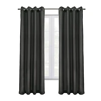 Loft Living Elba Total Blackout Textured Grommet Single Curtain Panel 52" x 63" in Charcoal