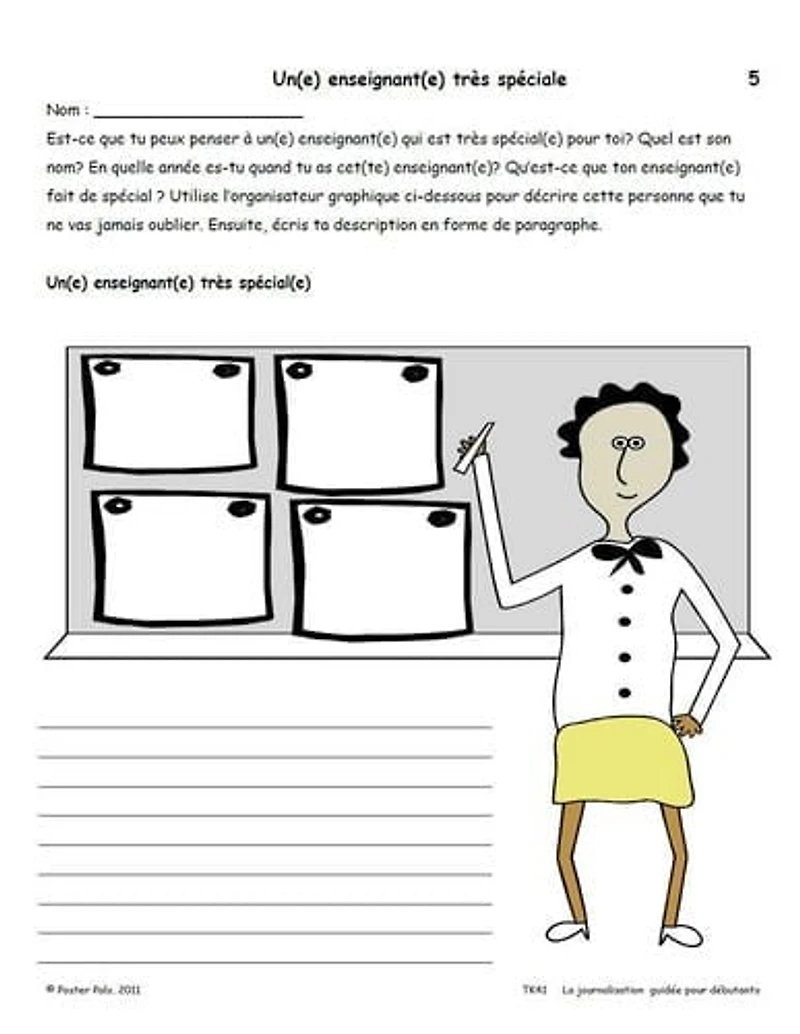 Poster Pals French (Fsl) Guided Journaling Classroom Reproducibles