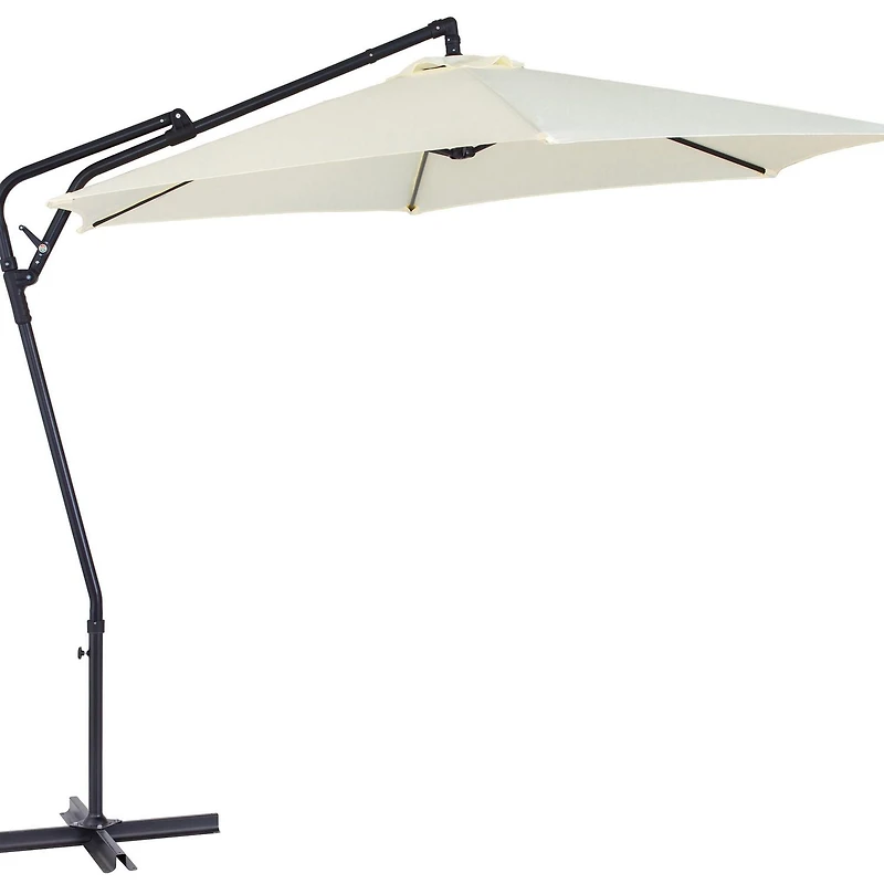 Parasol de terrasse inclinable en porte-à-faux CorLiving Solward de 3 m avec cadre en acier et 6 bras de support