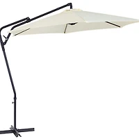 Parasol de terrasse inclinable en porte-à-faux CorLiving Solward de 3 m avec cadre en acier et 6 bras de support