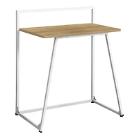 Monarch Specialties Computer Desk, Home Office, Laptop, 30"l, Work, Metal, Laminate, Natural, White, Contemporary, Modern