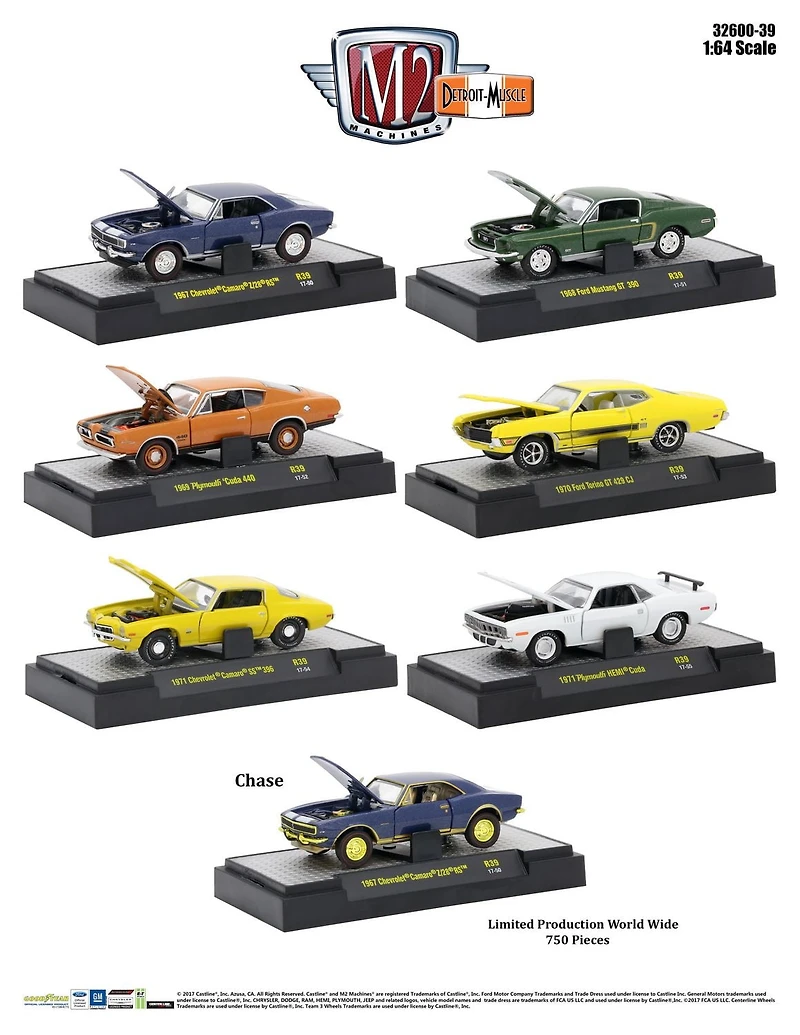 Castline 1:64 Scale M2 Machines Detroit Muscle Asst