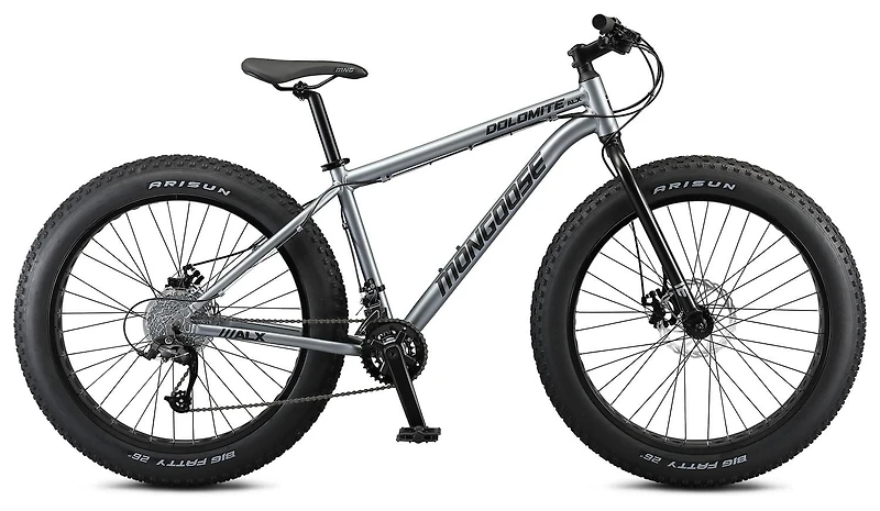 Mongoose Dolomite ALX fat tire mountain bike, 16 speeds, medium frame, grey