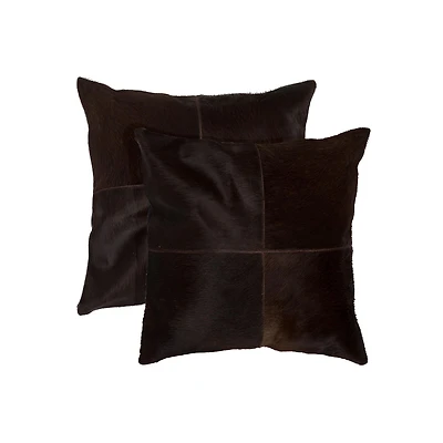 COUSSINS TORINO QUATTRO EN PEAU DE VACHE 18"X18" 2 PQT